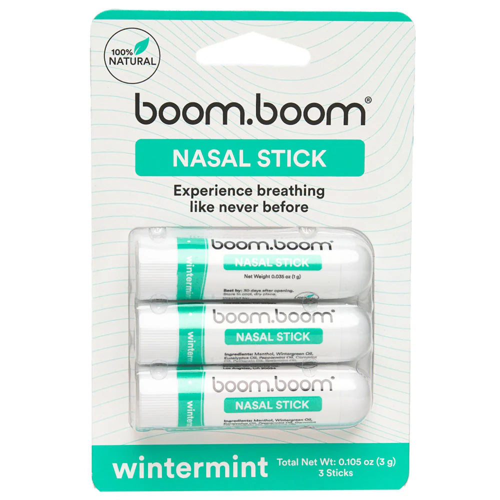 BoomBoom Nasal Stick (4 Pack) | Vapor Flow Technology | Premium Essential Oils + Menthol Inhaler
