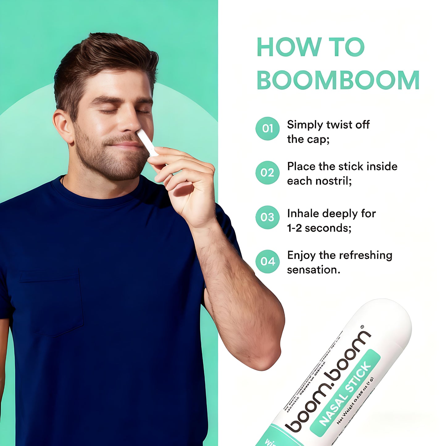 Nasal Stick | Vapor Flow Technology | Cool Refreshing Sensation | Natural Mood Boost | Simple Ingredients | Essential Oils + Menthol Inhaler (Mint, Wintermint, Tropical, Spearmint)