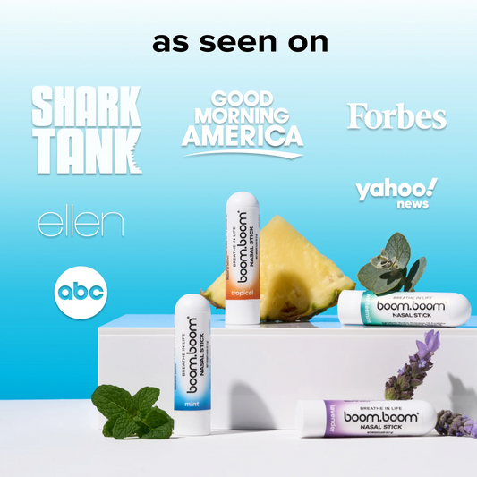BoomBoom Nasal Stick (4 Pack) | Vapor Flow Technology | Premium Essential Oils + Menthol Inhaler